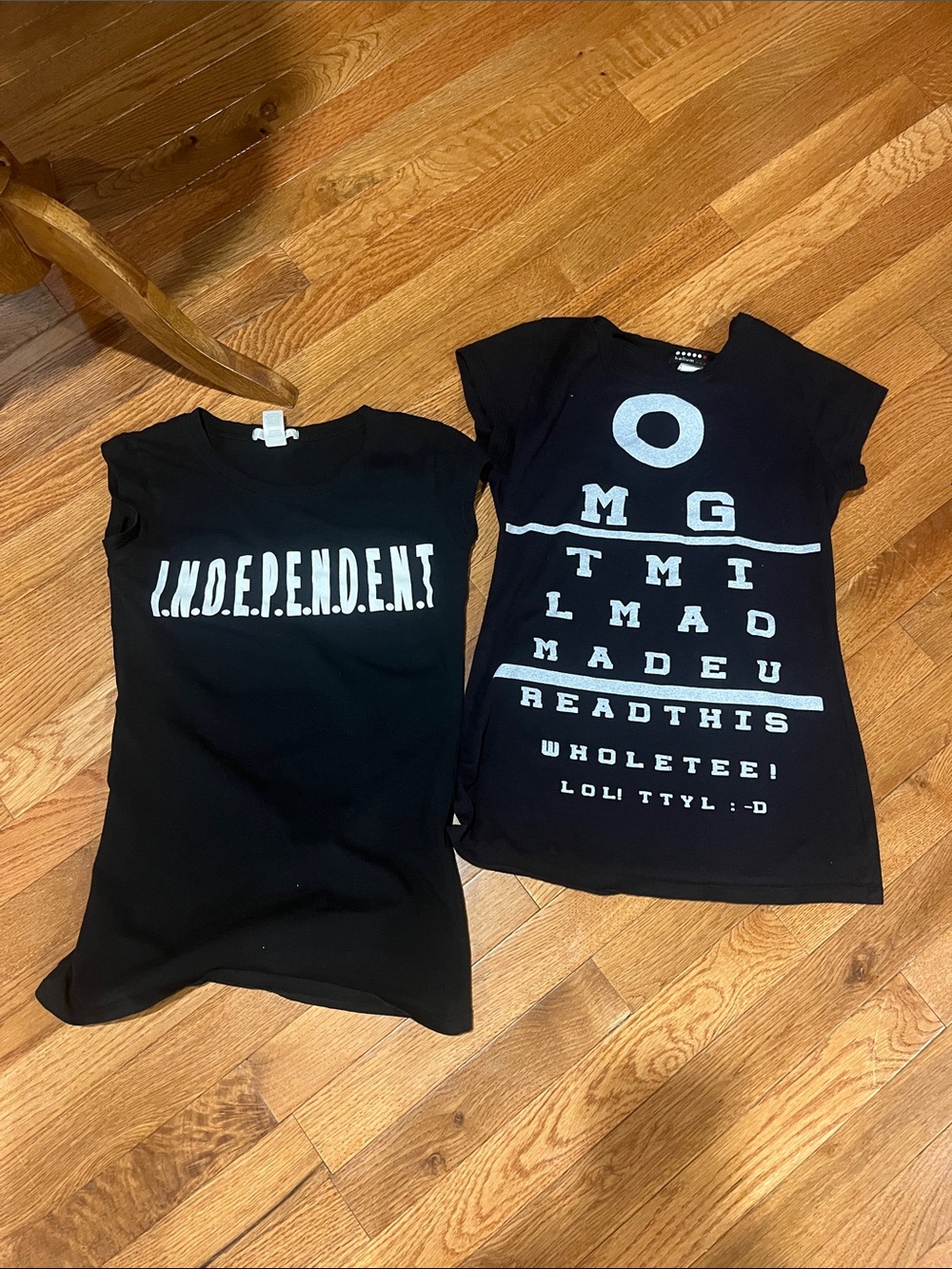 Womens Black Graphic Tee - combo. INDEPENDENT and OMG.